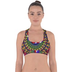 Grateful Dead Bear Pattern Cross Back Hipster Bikini Top 