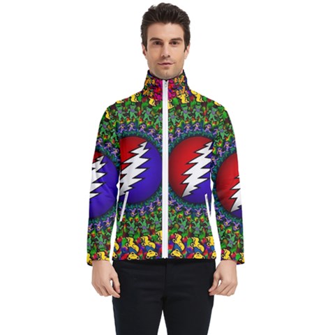 Grateful Dead Bear Pattern Men s Bomber Jacket by Maspions