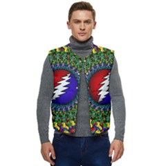 Grateful Dead Bear Pattern Men s Button Up Puffer Vest	