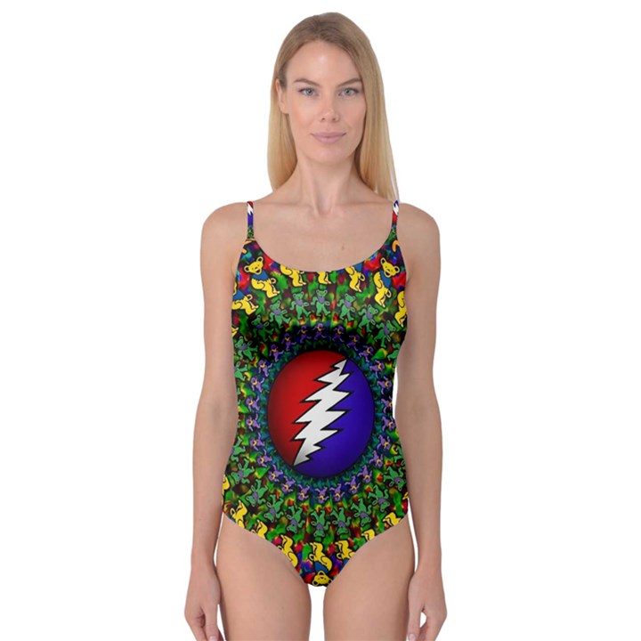 Grateful Dead Bear Pattern Camisole Leotard 