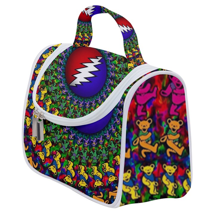 Grateful Dead Bear Pattern Satchel Handbag