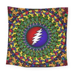 Grateful Dead Bear Pattern Square Tapestry (large) by Maspions