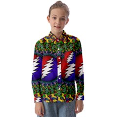 Grateful Dead Bear Pattern Kids  Long Sleeve Shirt