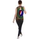 Grateful Dead Bear Pattern Mock Neck Chiffon Sleeveless Top View2