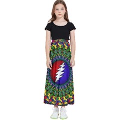 Grateful Dead Bear Pattern Kids  Flared Maxi Skirt