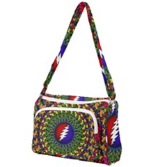 Grateful Dead Bear Pattern Front Pocket Crossbody Bag