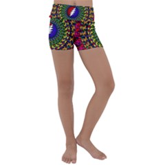 Grateful Dead Bear Pattern Kids  Lightweight Velour Yoga Shorts