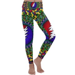 Grateful Dead Bear Pattern Kids  Lightweight Velour Classic Yoga Leggings