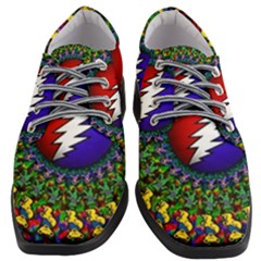 Grateful Dead Bear Pattern Women Heeled Oxford Shoes