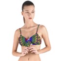 Grateful Dead Bear Pattern Tie Up Cut Bikini Top View1