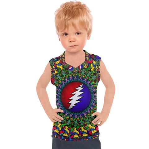 Grateful Dead Bear Pattern Kids  Sport Tank Top by Maspions