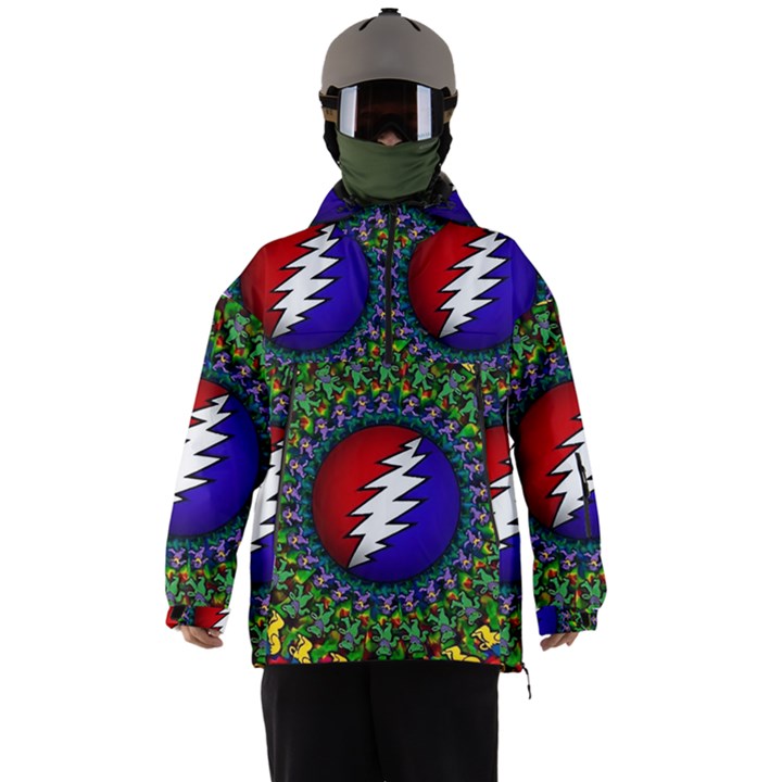 Grateful Dead Bear Pattern Men s Ski and Snowboard Waterproof Breathable Jacket