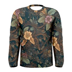 Floral Seamless Pattern Decorative Men s Long Sleeve T-shirt