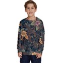 Floral Seamless Pattern Decorative Kids  Crewneck Sweatshirt View1