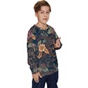 Floral Seamless Pattern Decorative Kids  Crewneck Sweatshirt View3