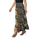 Floral Seamless Pattern Decorative Tiered Ruffle Maxi Skirt View2