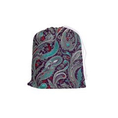 Seamless Pattern Paisley Decorative Drawstring Pouch (medium) by Paksenen