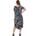 Seamless Pattern Paisley Decorative Cold Shoulder Loose Fit Dress With Pockets View4