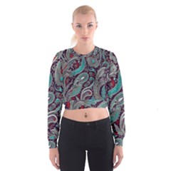 Seamless Pattern Paisley Decorative Cropped Sweatshirt