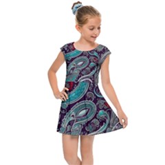 Seamless Pattern Paisley Decorative Kids  Cap Sleeve Dress by Paksenen