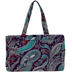 Seamless Pattern Paisley Decorative Canvas Work Bag by Paksenen