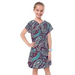 Seamless Pattern Paisley Decorative Kids  Drop Waist Dress by Paksenen