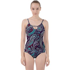 Seamless Pattern Paisley Decorative Cut Out Top Tankini Set