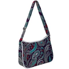 Seamless Pattern Paisley Decorative Zip Up Shoulder Bag by Paksenen