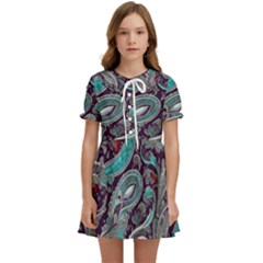 Seamless Pattern Paisley Decorative Kids  Sweet Collar Dress by Paksenen