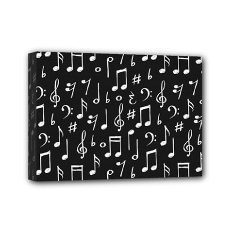 Chalk Music Notes Signs Seamless Pattern Mini Canvas 7  X 5  (stretched) by Ravend