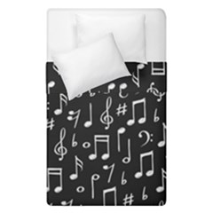 Chalk Music Notes Signs Seamless Pattern Duvet Cover Double Side (single Size) by Ravend