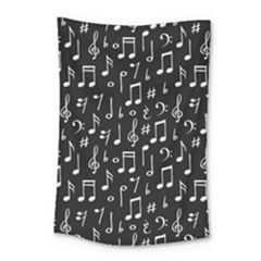 Chalk Music Notes Signs Seamless Pattern Small Tapestry