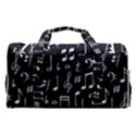 Chalk Music Notes Signs Seamless Pattern Sports Gym Duffle Bag with Shoe Compartment View2