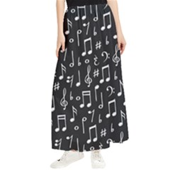 Chalk Music Notes Signs Seamless Pattern Maxi Chiffon Skirt by Ravend