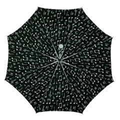 Chalk Music Notes Signs Seamless Pattern Automatic Folding Umbrella With Case (medium)