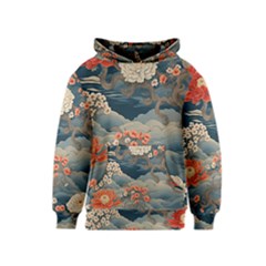 Seamless Pattern Chinoiserie Flowers Kids  Pullover Hoodie