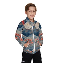 Seamless Pattern Chinoiserie Flowers Kids  Windbreaker by Paksenen