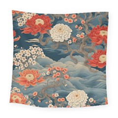 Seamless Pattern Chinoiserie Flowers Square Tapestry (large)