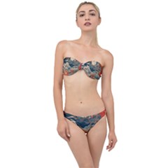 Seamless Pattern Chinoiserie Flowers Classic Bandeau Bikini Set by Paksenen