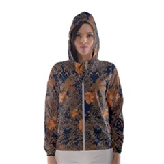 Seamless Pattern Patterns Leaves Vintage Women s Hooded Windbreaker