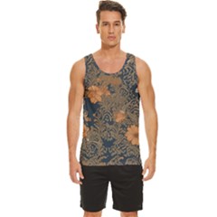 Seamless Pattern Patterns Leaves Vintage Men s Wide Collar Tank Top by Paksenen