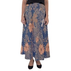 Seamless Pattern Patterns Leaves Vintage Flared Maxi Skirt by Paksenen