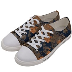 Seamless Pattern Patterns Leaves Vintage Men s Low Top Canvas Sneakers