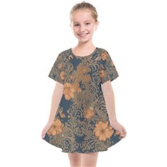 Seamless Pattern Patterns Leaves Vintage Kids  Smock Dress