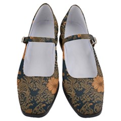 Seamless Pattern Patterns Leaves Vintage Women s Mary Jane Shoes