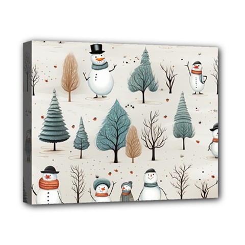 Snowman Snow Christmas Canvas 10  X 8  (stretched)