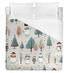 Snowman Snow Christmas Duvet Cover (queen Size)