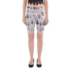 Snowman Snow Christmas Yoga Cropped Leggings