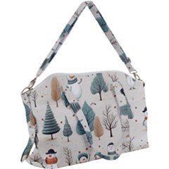 Snowman Snow Christmas Canvas Crossbody Bag