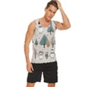 Snowman Snow Christmas Men s Wide Collar Tank Top View3